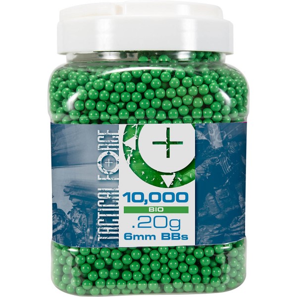 BOTE CON 10,000 BBS BIODEGRADABLES 6MM .20 GR TACTICAL FORCE - Imagen 2