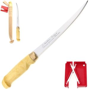 CUCHILLO FILETERO 18CM CON FUNDA Y AFILADOR RAPALA