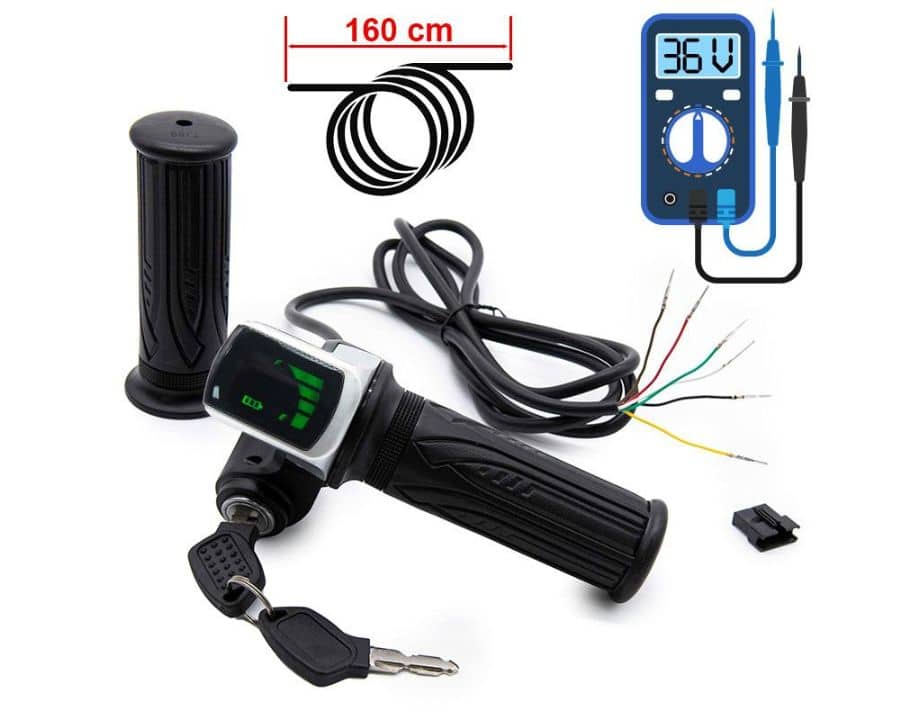 Acelerador puño (con llave de contacto) genérico para e-bikes y patinetes – 36V - Imagen 2