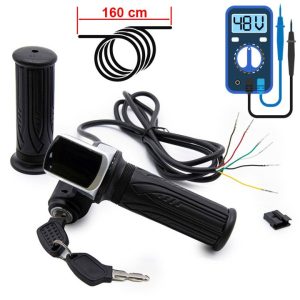 Acelerador puño (con llave de contacto) genérico para e-bikes y patinetes – 48V
