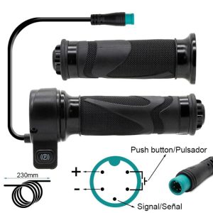 Acelerador puño con pulsador y conector waterproof