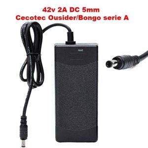 Cargador 36V (salida 42v) 2A conector DC 5mm para Cecotec Ousider/Bongo serie A