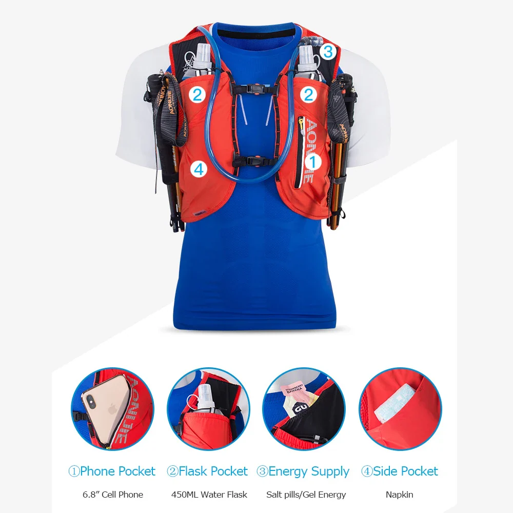 AONIJIE Hydration Rucksack and Bladder - Imagen 8