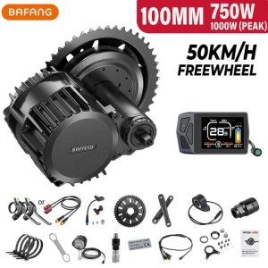 Kit conversión de bicicleta eléctrica de accionamiento medio 750W 48V – 100MM (Display: EKD01) [Bafang]