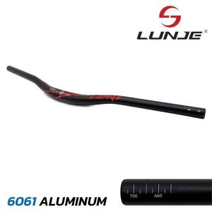 Manillar de 720mm con elevación 25mm negro-rojo