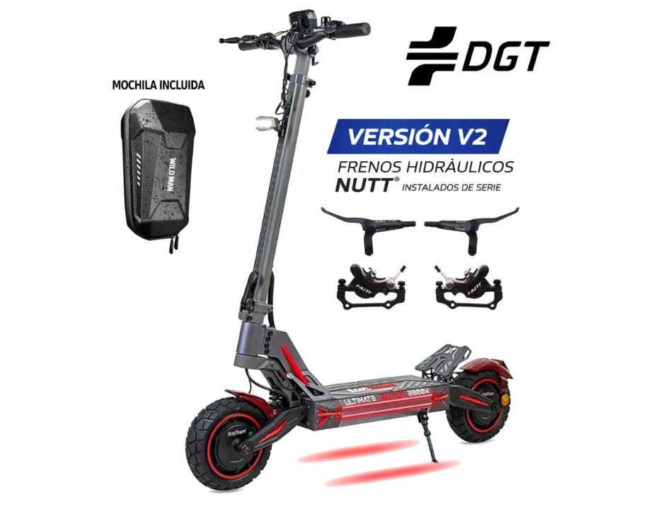 Patinete Ecoxtrem M41 DUAL Rojo – Versión V2 frenos hidráulicos - Imagen 2