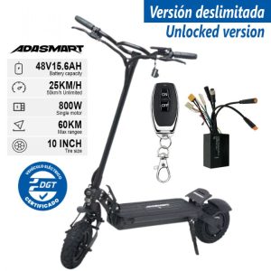Patinete Eléctrico Adasmart X 800W 15,6Ah EVE (Deslimitado con mando)