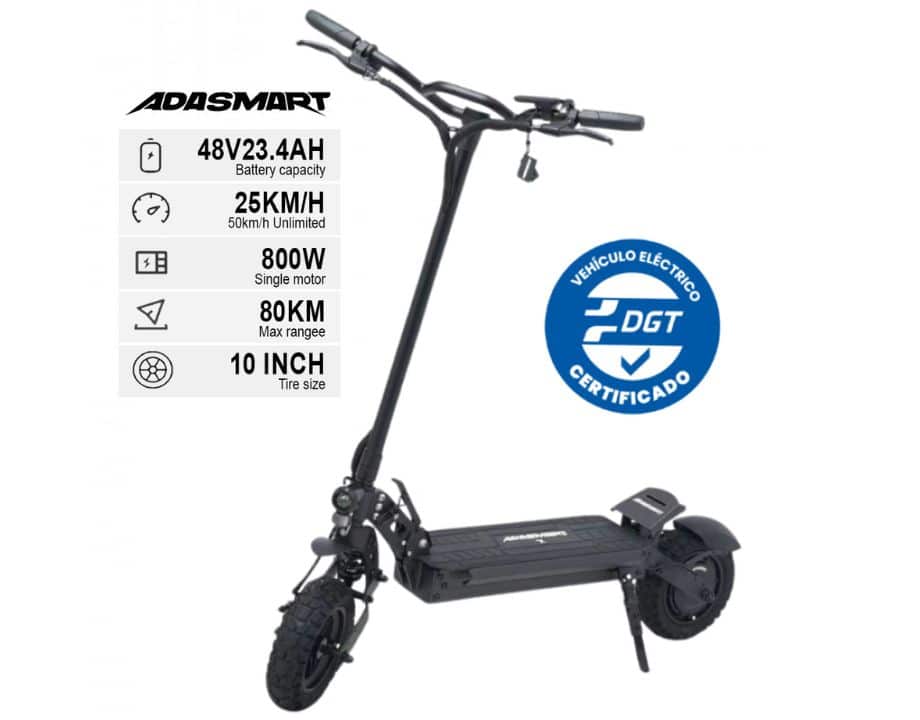 Patinete Eléctrico Adasmart XE 800W 23,4Ah EVE