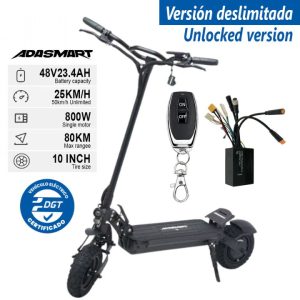 Patinete Eléctrico Adasmart XE 800W 23,4Ah EVE (Deslimitado con mando)