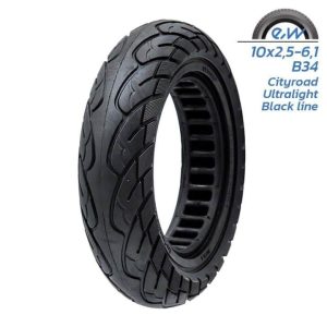 Rueda maciza ultraligera 10×2,5-6,1/B34mm – línea negra [Ewheel]