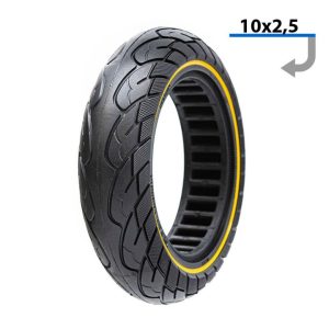 Rueda maciza ultraligera 10×2,5 – Línea amarilla (llantas de 44mm)