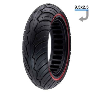 Rueda maciza ultraligera 9,5 x 2,5 – Línea roja (Especial NIU)