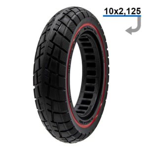 Rueda maciza ultraligera offroad 10×2,125-6,1 -linea roja (llanta de 34mm)