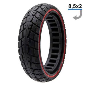 Rueda maciza ultraligera offroad 8,5×2-6,1 -linea roja (llanta de 34mm)