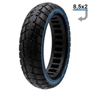 Rueda maciza ultraligera offroad 8,5×2-6,1 -linea azul (llanta de 34mm)