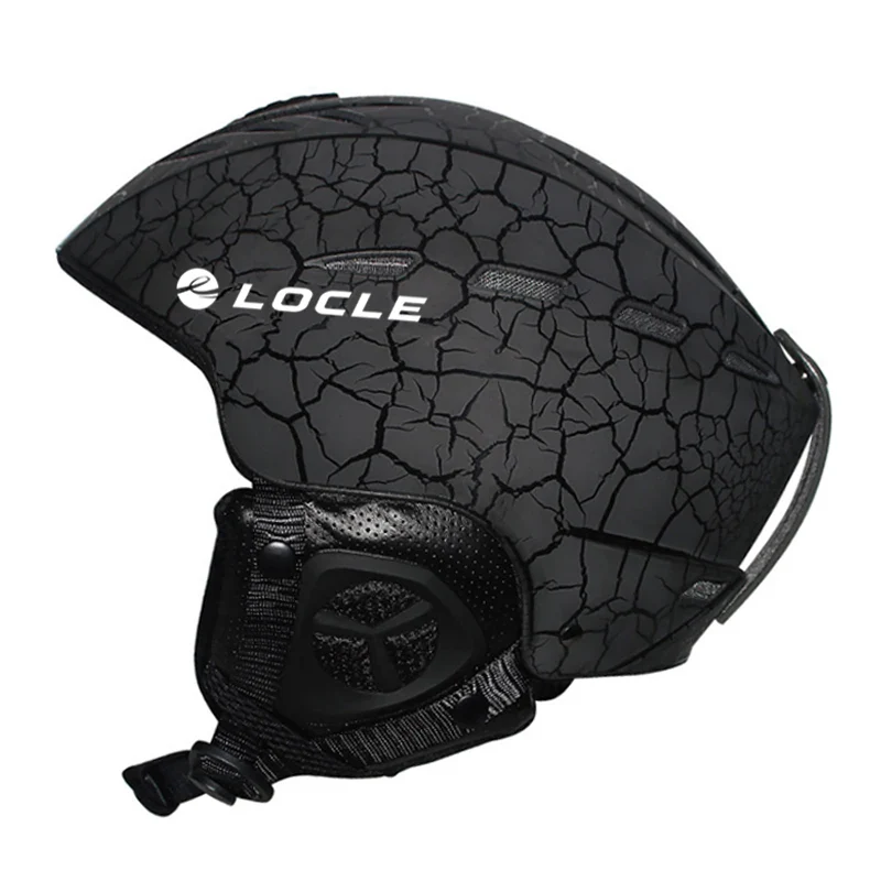 LOCLE Matte Black and White Snowboard Helmet - Imagen 2