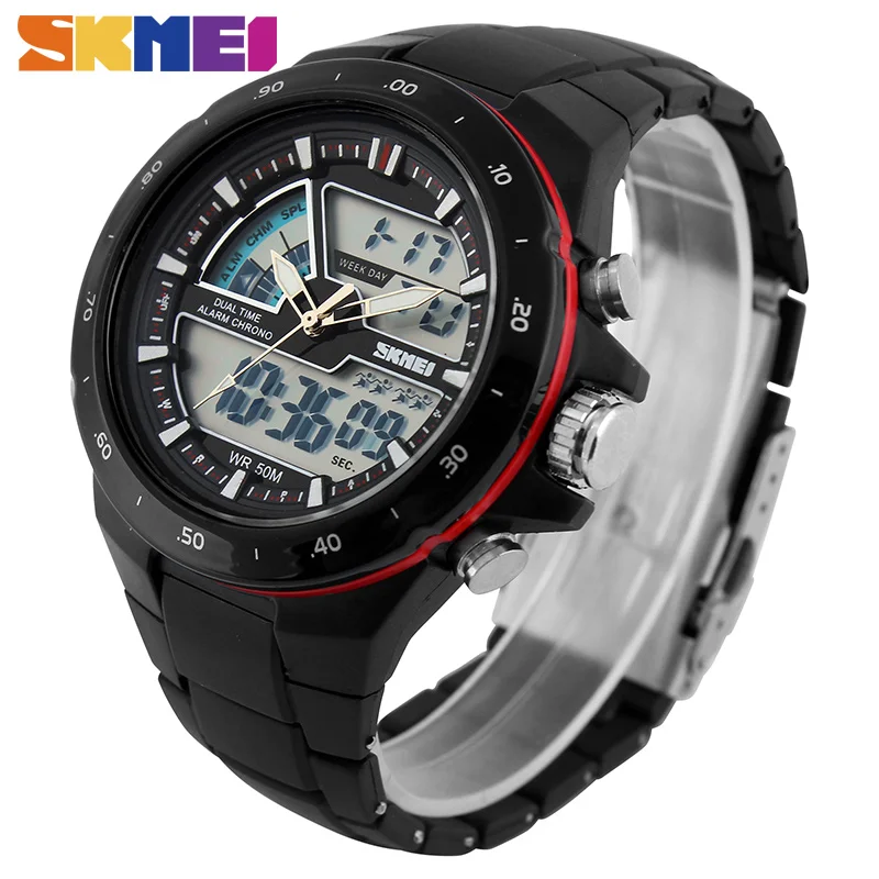 SKMEI Sport Watch Men Fashion Casual Alarm Clock Waterproof Military Chrono Dual Display Wristwatches Relogio Masculino 1016 - Imagen 4