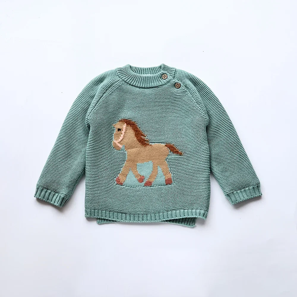 MILANCEL Winter New Cartoon Kids Baby Sweaters Fur Lining Kids Knitwear Fleece Boys Pullover Coat - Imagen 8