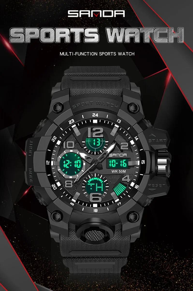 SANDA Waterproof Military Watch - Imagen 4